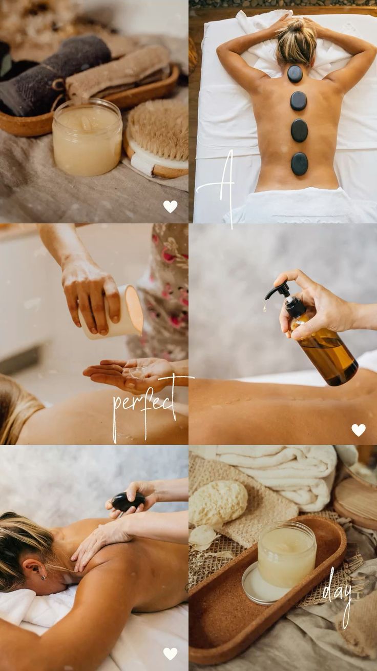 Collage de masajes y productos de spa